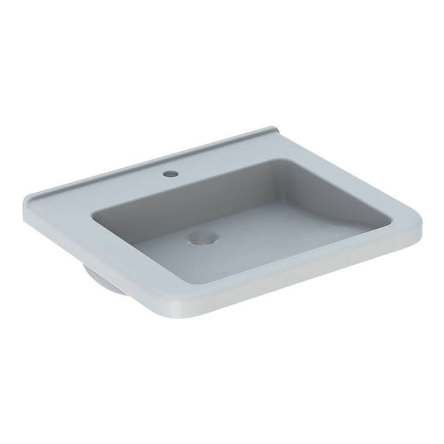 Geberit Selnova Comfort Square Countertop Basin 550mm 1 Tap Hole - White - 500.786.00.7 - TAP 'N' SHOWER