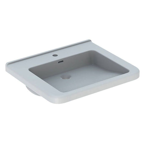 Geberit Selnova Comfort Square 1 Taphole Countertop Basin and Overflow - White - 500.788.01.7 - TAP 'N' SHOWER