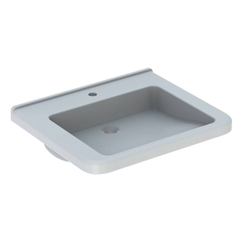 Geberit Selnova Comfort Square 1 Tap Hole Countertop Basin 650mm - White - 500.789.01.7 - TAP 'N' SHOWER