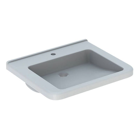 Geberit Selnova Comfort Square 1 Tap Hole Countertop Basin 650mm - White - 500.789.01.7 - TAP 'N' SHOWER