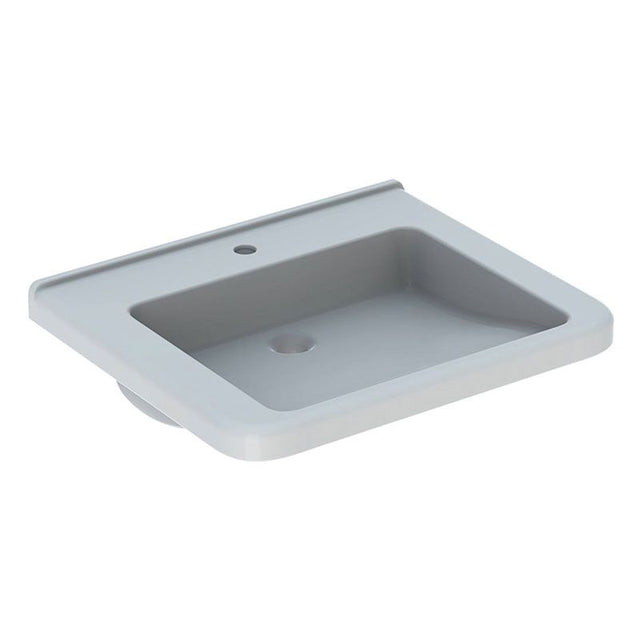 Geberit Selnova Comfort Square 1 Tap Hole Countertop Basin 650mm - White - 500.789.01.7 - TAP 'N' SHOWER