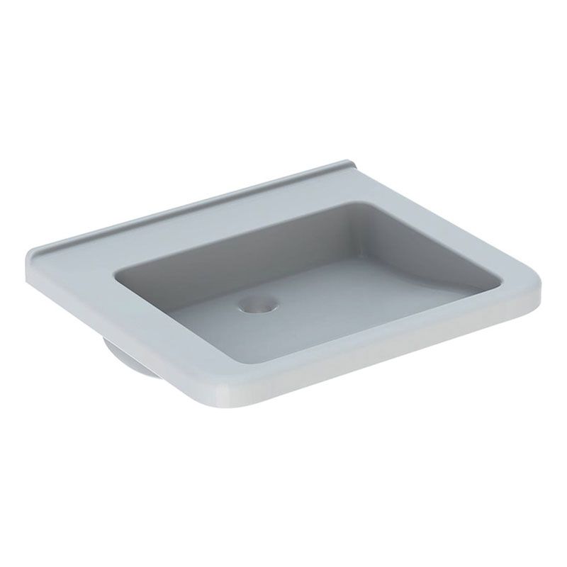 Geberit Selnova Comfort Square 0 Tap Holes Countertop Basin 650mm - White - 500.790.01.7 - TAP 'N' SHOWER
