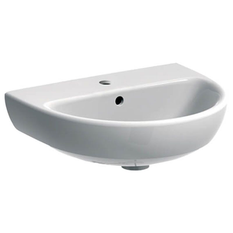 Geberit Selnova 1 Tap Hole Wash Basin 500mm - White - 501.048.00.6 - TAP 'N' SHOWER