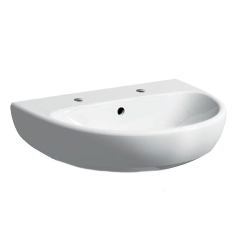 Geberit Selnova 2 Tap Holes Countertop Basin 600mm - White - 501.402.00.7 - TAP 'N' SHOWER