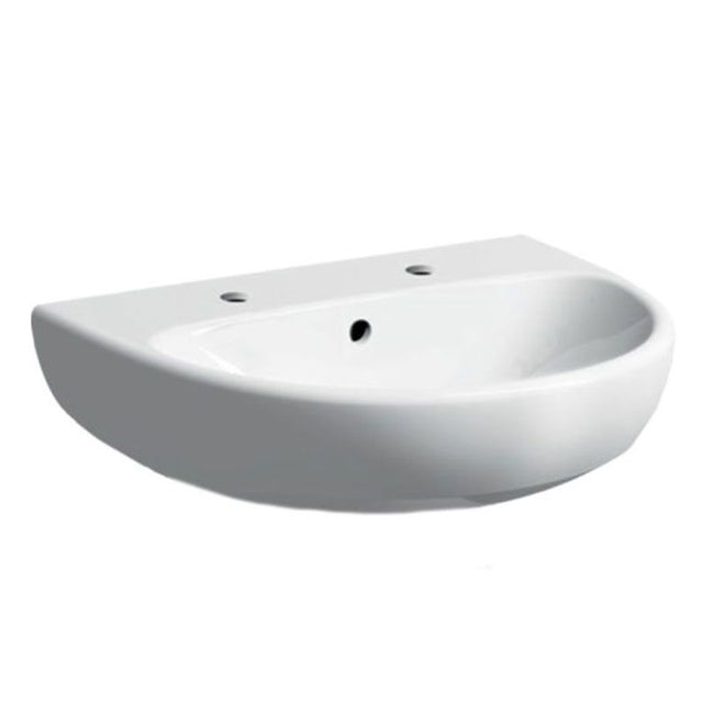 Geberit Selnova 2 Tap Holes Countertop Basin 600mm - White - 501.402.00.7 - TAP 'N' SHOWER