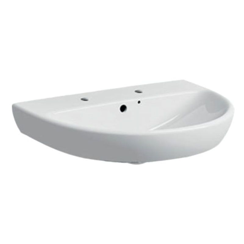 Geberit Selnova 2 Tap Holes Countertop Basin 650mm - White - 501.403.00.7 - TAP 'N' SHOWER