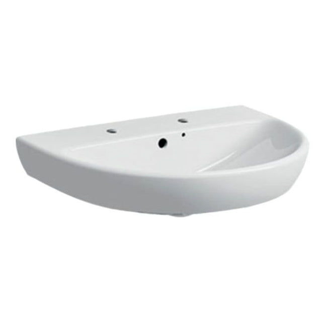 Geberit Selnova 2 Tap Holes Countertop Basin 650mm - White - 501.403.00.7 - TAP 'N' SHOWER