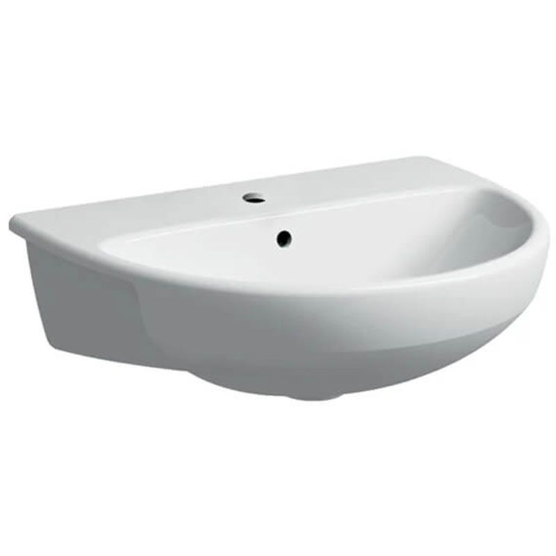 Geberit Selnova 1 Tap Hole Semi - Recessed Basin 550mm - White - 501.404.00.6 - TAP 'N' SHOWER