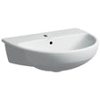 Geberit Selnova 1 Tap Hole Semi - Recessed Basin 550mm - White - 501.404.00.6 - TAP 'N' SHOWER