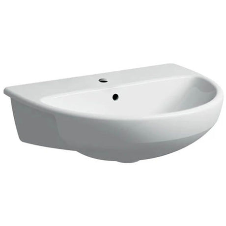 Geberit Selnova 1 Tap Hole Semi - Recessed Basin 550mm - White - 501.404.00.6 - TAP 'N' SHOWER