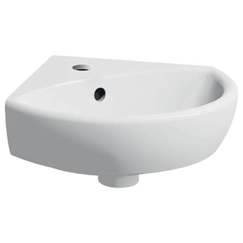 Geberit Selnova 1 Tap Hole Corner Basin 414mm - White - 501.445.00.7 - TAP 'N' SHOWER