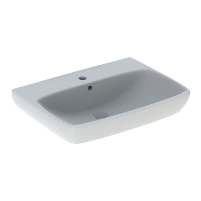 Geberit Selnova 1 Tap Hole Square Countertop Basin 650mm - White - 501.465.00.7 - TAP 'N' SHOWER