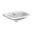 Geberit Selnova 1 Tap Hole Square Countertop Basin 550mm - White - 501.466.00.7 - TAP 'N' SHOWER