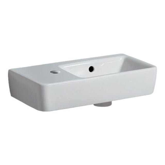 Geberit Selnova 1 Tap Hole Compact LH Countertop Basin 500mm - White - 501.506.00.7 - TAP 'N' SHOWER
