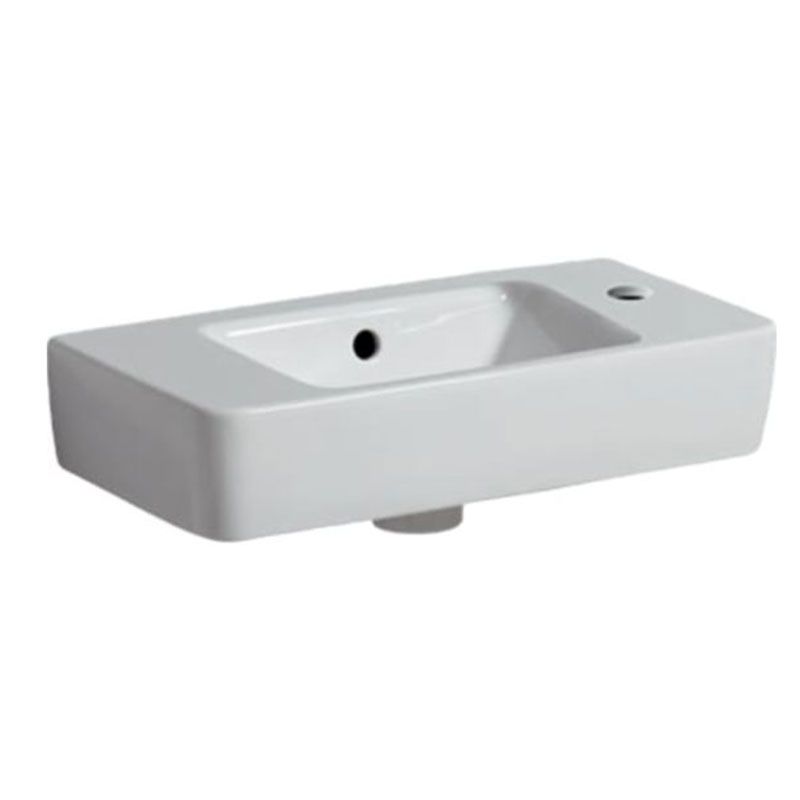 Geberit Selnova 1 Tap Hole Compact RH Countertop Basin 500mm - White - 501.507.00.7 - TAP 'N' SHOWER