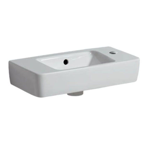 Geberit Selnova 1 Tap Hole Compact RH Countertop Basin 500mm - White - 501.507.00.7 - TAP 'N' SHOWER