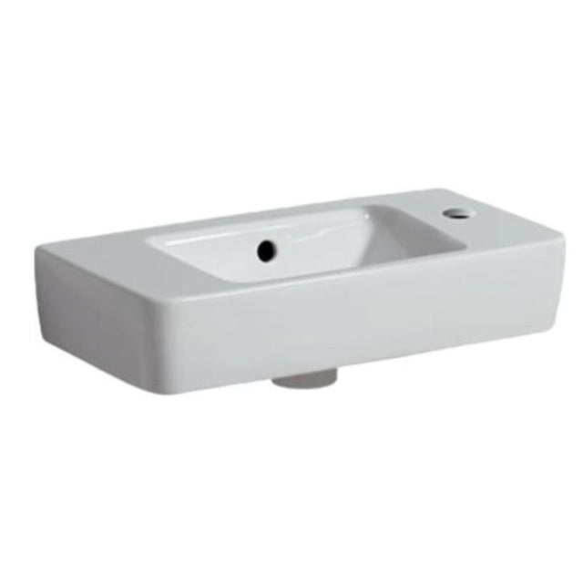 Geberit Selnova 1 Tap Hole Compact RH Countertop Basin 500mm - White - 501.507.00.7 - TAP 'N' SHOWER