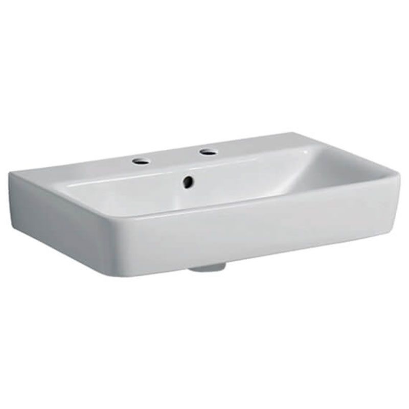 Geberit Selnova 2 Tap Holes Compact Wash Basin 550mm - White - 501.510.00.7 - TAP 'N' SHOWER