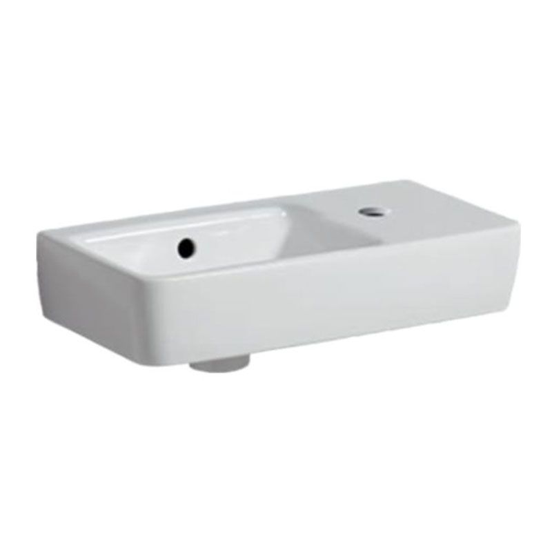 Geberit Selnova 1 Tap Hole Compact RH Countertop Basin 500mm - White - 501.513.00.7 - TAP 'N' SHOWER