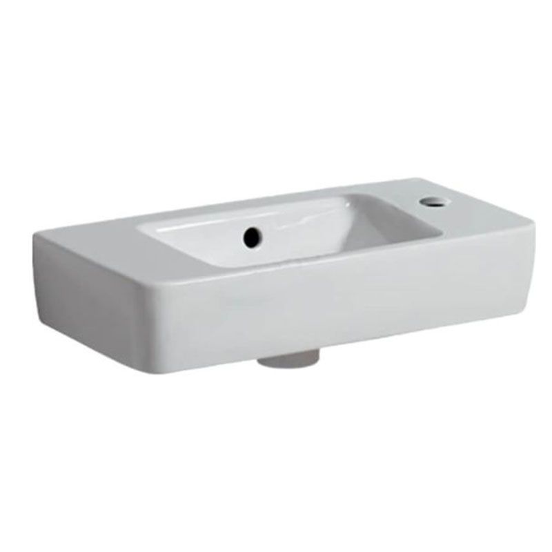 Geberit Selnova 1 Tap Hole Compact RH Countertop Basin 400mm - White - 501.517.00.7 - TAP 'N' SHOWER