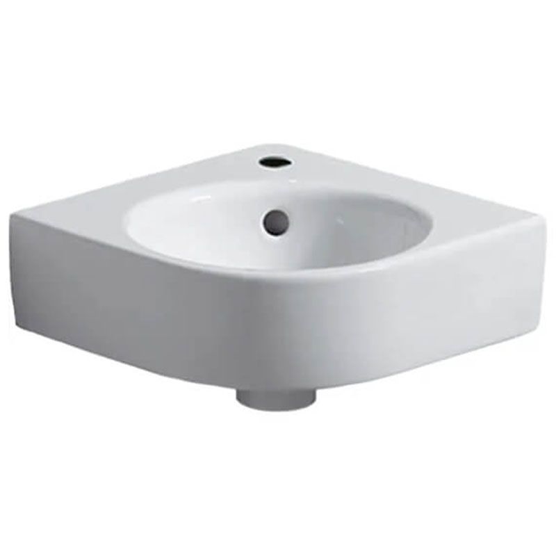 Geberit Selnova 1 Tap Hole Compact Corner Basin 450mm - White - 501.519.00.6 - TAP 'N' SHOWER