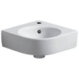 Geberit Selnova 1 Tap Hole Compact Corner Basin 450mm - White - 501.519.00.6 - TAP 'N' SHOWER