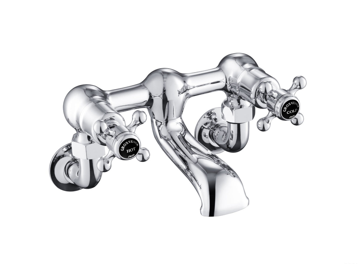 JTP Grosvenor Cross Wall Mounted Bath Filler - Chrome - GB76223WM - TAP 'N' SHOWER