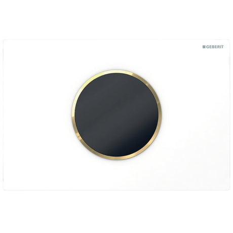 Geberit Sigma10 Touchless Dual Flush Plate Battery - White/Gold 115.908.KK.6 - TAP 'N' SHOWER