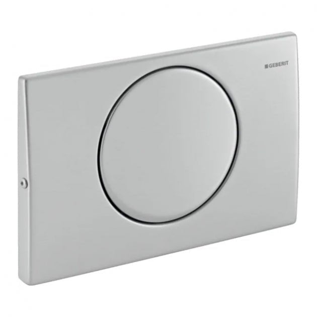 Geberit Delta10 Flush Plate for Single Flush - Brushed Stainless Steel - 115.101.00.5 - TAP 'N' SHOWER