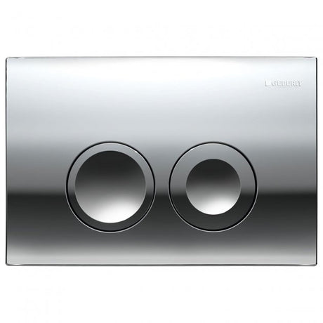Geberit Delta25 Flush Plate for Dual Flush - Gloss Chrome Plated - 115.125.21.5 - TAP 'N' SHOWER