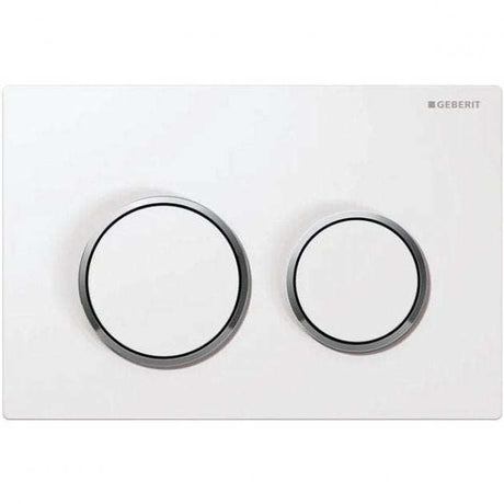 Geberit Kappa21 Modern Rectangular Dual Flush Plate - White/Gloss Chrome Plated - 115.240.KJ.1