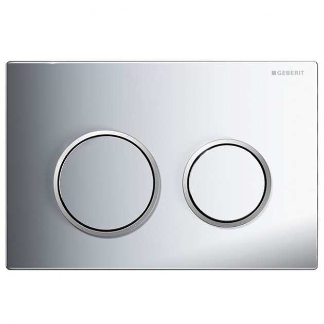 Geberit Omega20 Modern Dual Flush Plate - Polished Chrome - 115.085.Kh.1