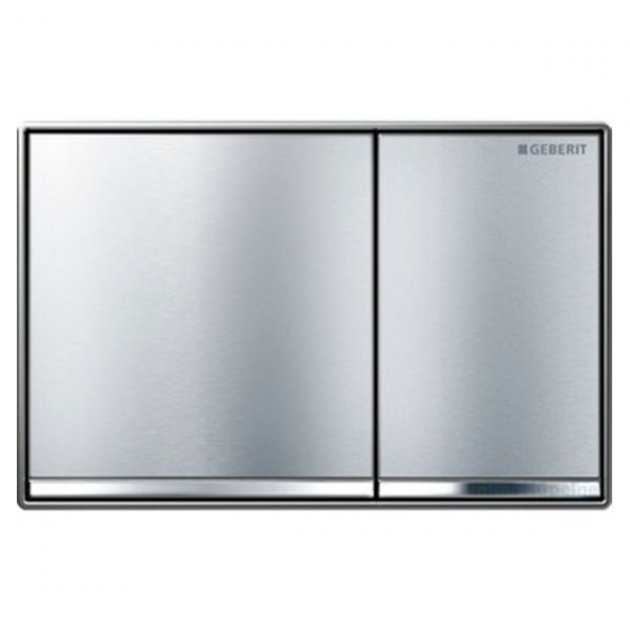 Geberit Omega60 Modern Dual Flush Plate - Brushed Chrome - 115.081.GH.1 - TAP 'N' SHOWER