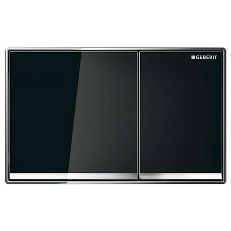 Geberit Omega60 Modern Dual Flush Plate - Black Glass - 115.081.SJ.1