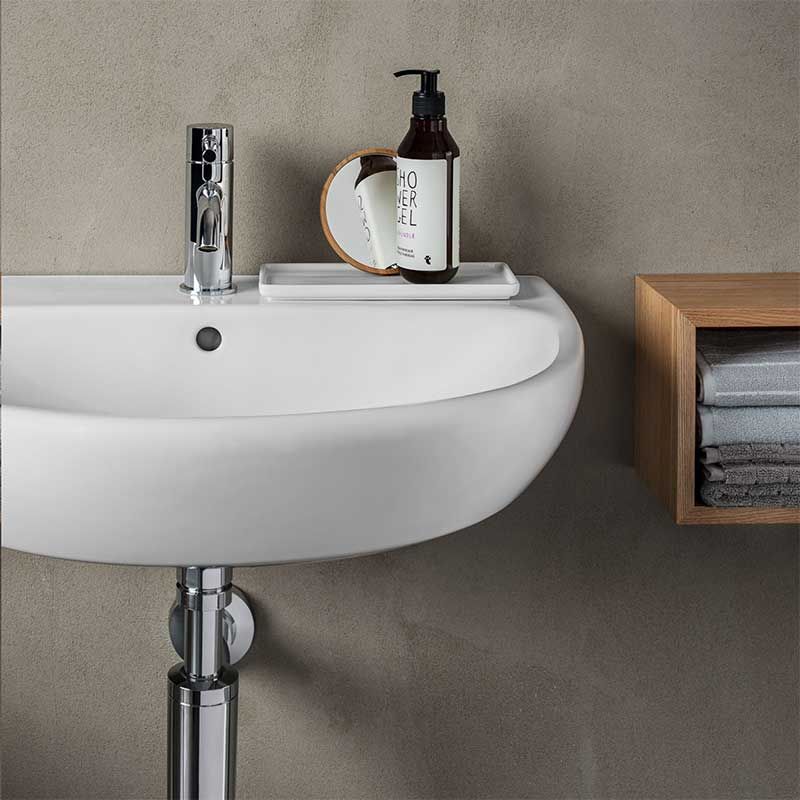 Geberit Selnova 1 Tap Hole Cloakroom Basin 450mm - White - 501.408.00.6 - TAP 'N' SHOWER