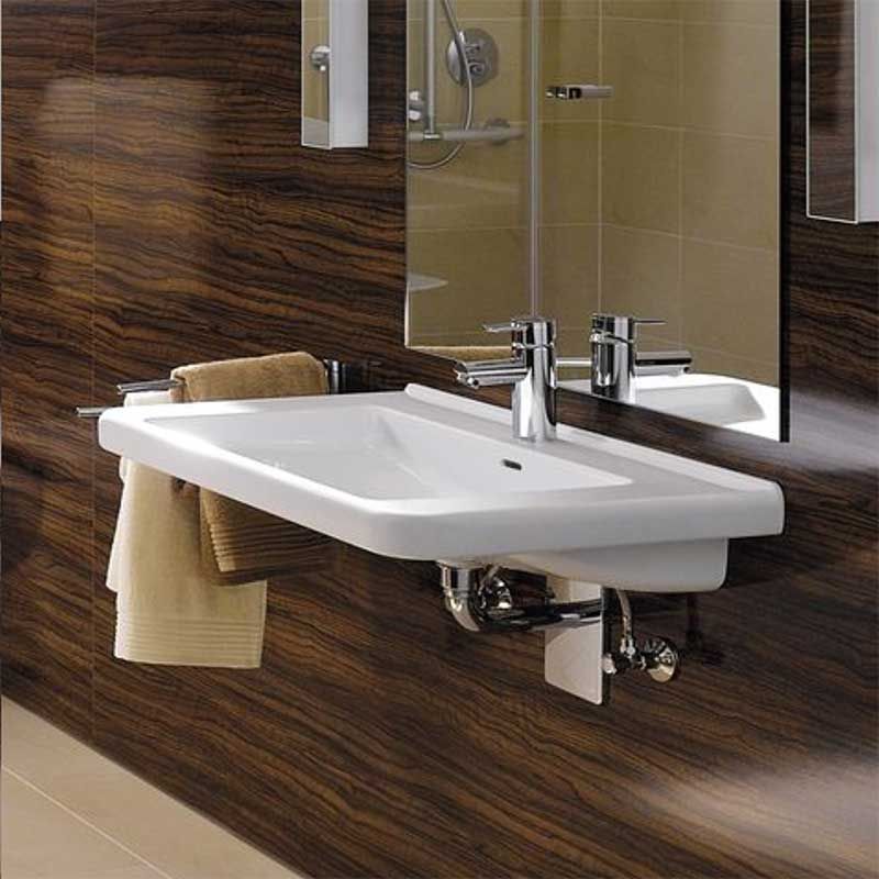 Geberit Selnova Comfort Square 1 Taphole Countertop Basin and Overflow - White - 500.788.01.7 - TAP 'N' SHOWER