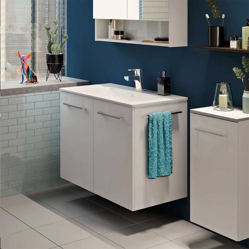 Geberit Selnova Square Vanity Unit and Basin 2 Doors - White - 501.256.00.1 - TAP 'N' SHOWER