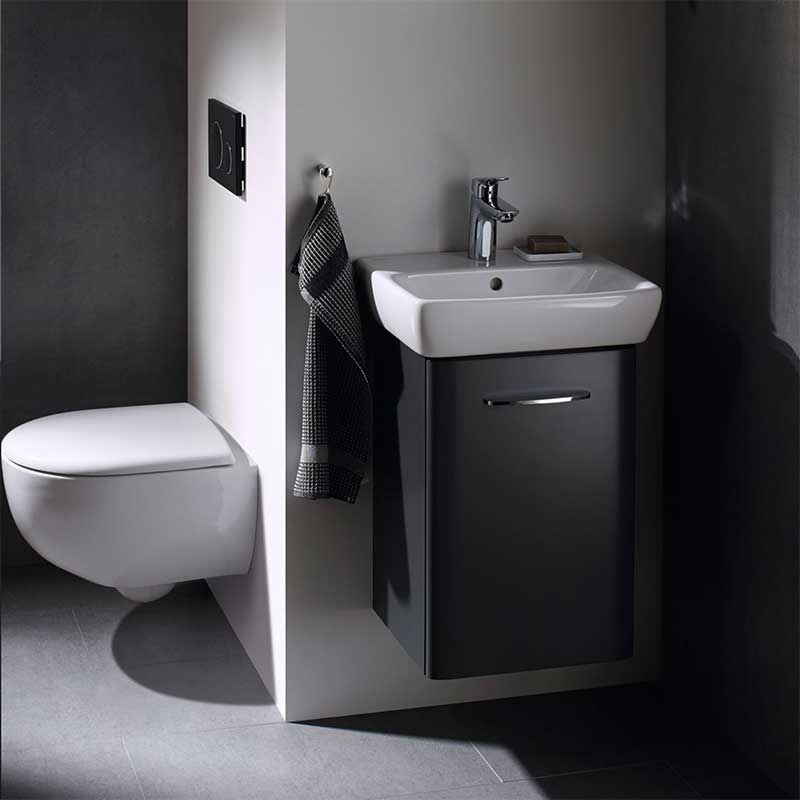 Geberit Selnova 1 Tap Hole Square Cloakroom Basin 450mm - White - 501.473.00.6 - TAP 'N' SHOWER
