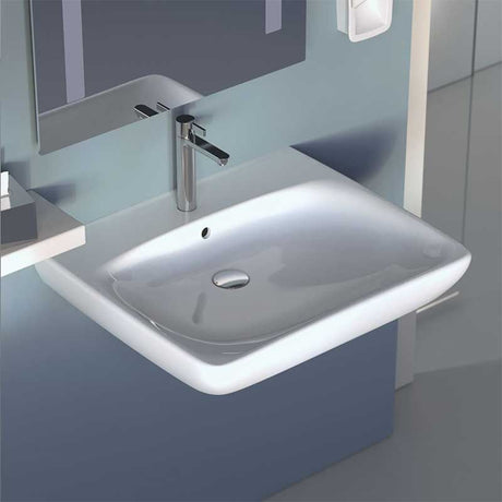 Geberit Selnova 1 Tap Hole Comfort Countertop Basin 550mm - White - 501.461.00.7 - TAP 'N' SHOWER
