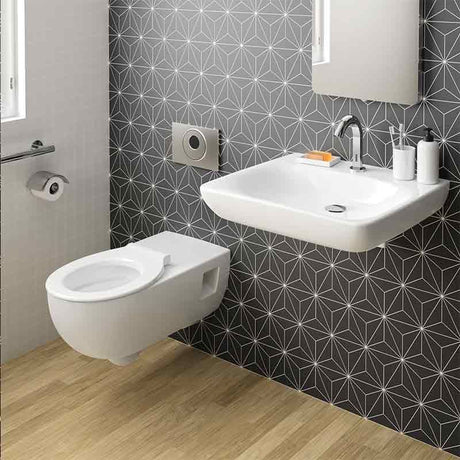 Geberit Selnova 1 Tap Hole Comfort Countertop Basin 650mm - White - 501.463.00.7 - TAP 'N' SHOWER