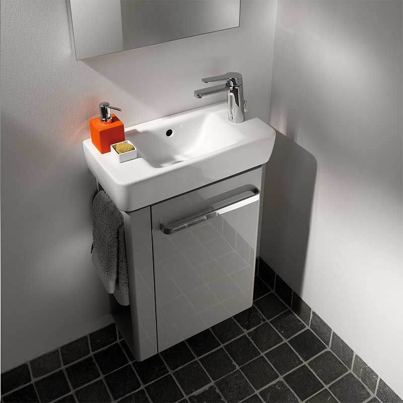 Geberit Selnova Compact LH Vanity Unit For Basin 500mm - Grey - 501.495.00.1 - TAP 'N' SHOWER