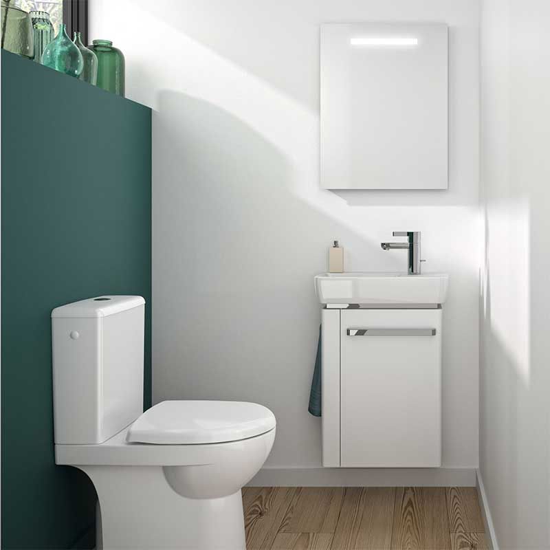 Geberit Selnova Compact LH Vanity Unit For Basin 500mm - White - 501.496.00.1 - TAP 'N' SHOWER
