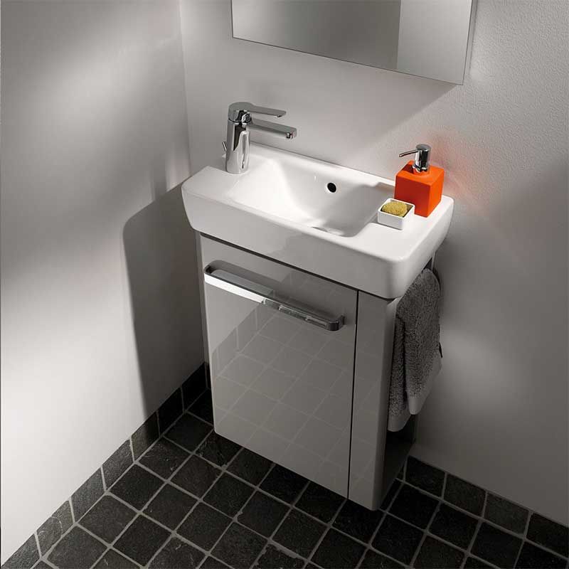 Geberit Selnova Compact RH Vanity Unit For Basin 500mm - Grey - 501.497.00.1 - TAP 'N' SHOWER