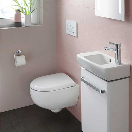 Geberit Selnova 1 Tap Hole Compact RH Countertop Basin 500mm - White - 501.507.00.7 - TAP 'N' SHOWER