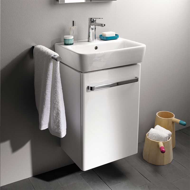 Geberit Selnova Compact Vanity Unit For 450mm Handrinse Basin - White - 501.613.01.1 - TAP 'N' SHOWER