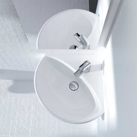 Geberit Selnova 1 Tap Hole Corner Basin 414mm - White - 501.445.00.7 - TAP 'N' SHOWER