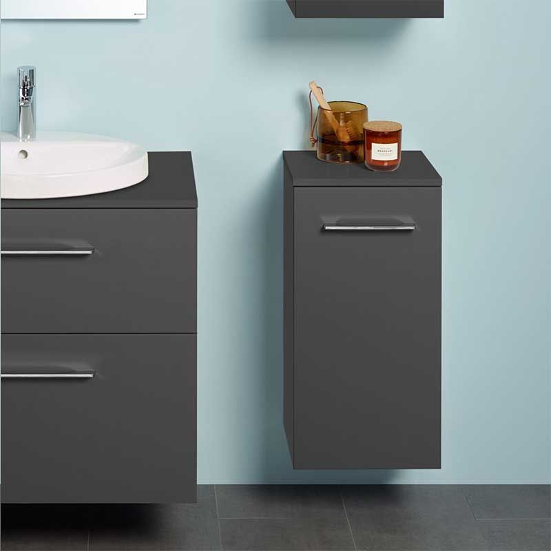 Geberit Selnova Square 1 Door Bathroom Wall Cabinet 330mm - Lava - 501.273.00.1 - TAP 'N' SHOWER