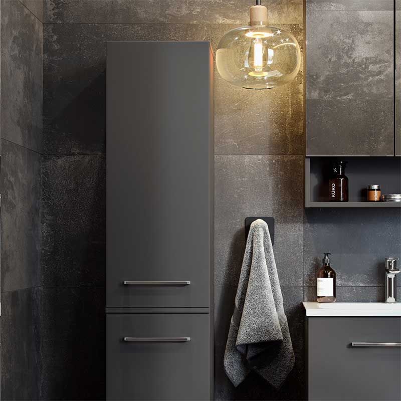 Geberit Selnova Square 1 Door Bathroom Wall Cabinet 330mm - Lava - 501.277.00.1 - TAP 'N' SHOWER
