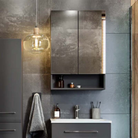 Geberit Selnova Square 2 Doors Mirror Cabinet 588mm - Lava - 501.265.00.1 - TAP 'N' SHOWER