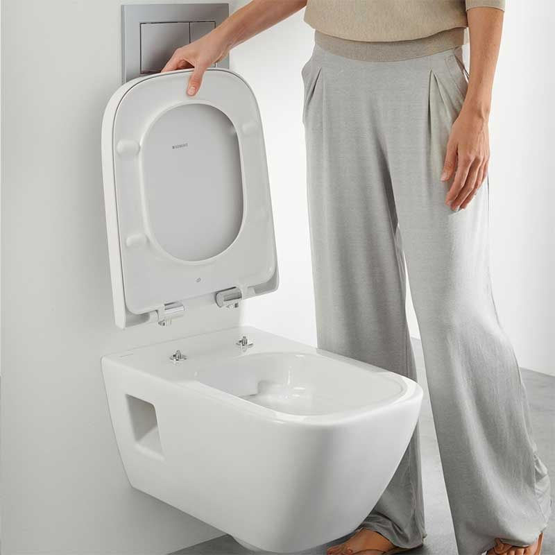 Geberit Selnova Square Quick Release Soft Close Toilet Seat and Cover - White - 501.557.01.1 - TAP 'N' SHOWER
